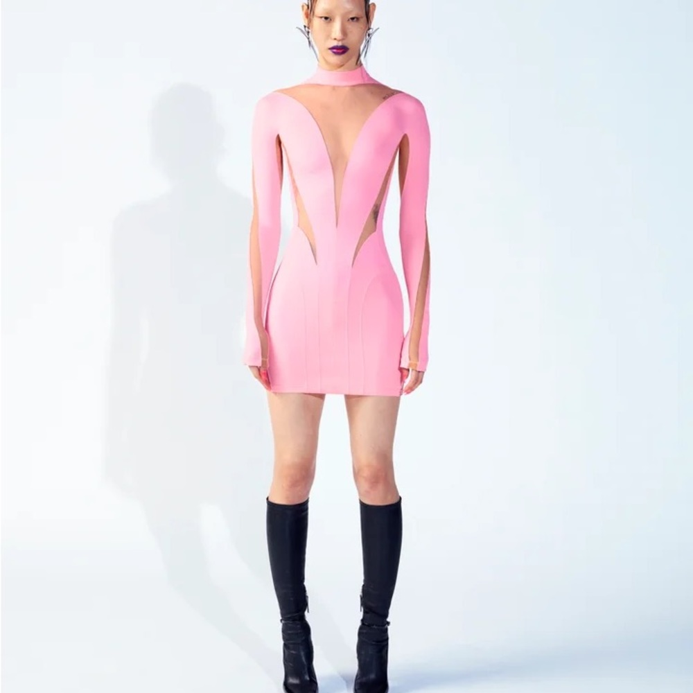 Mugler H&M pink dress